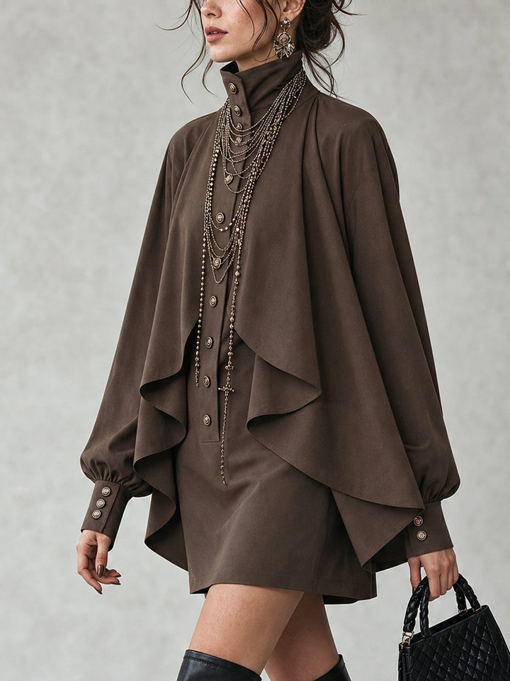 OPHELIA™ - ELEGANT CAPE MINI DRESS