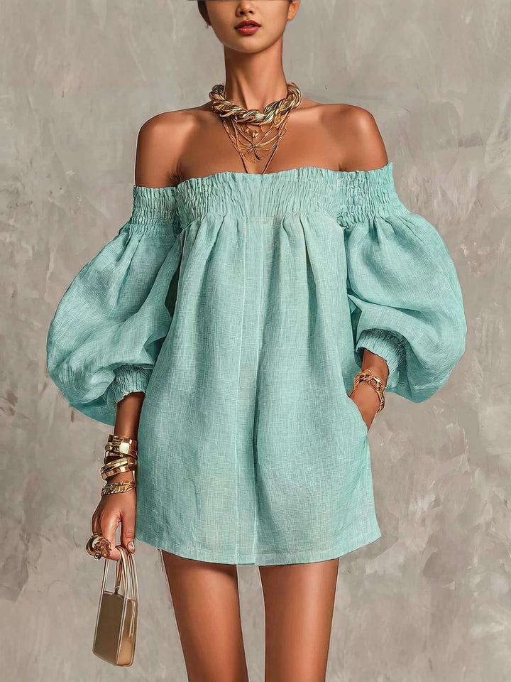 ROSALINE™ - OFF-SHOULDER PUFF SLEEVE MINI DRESS