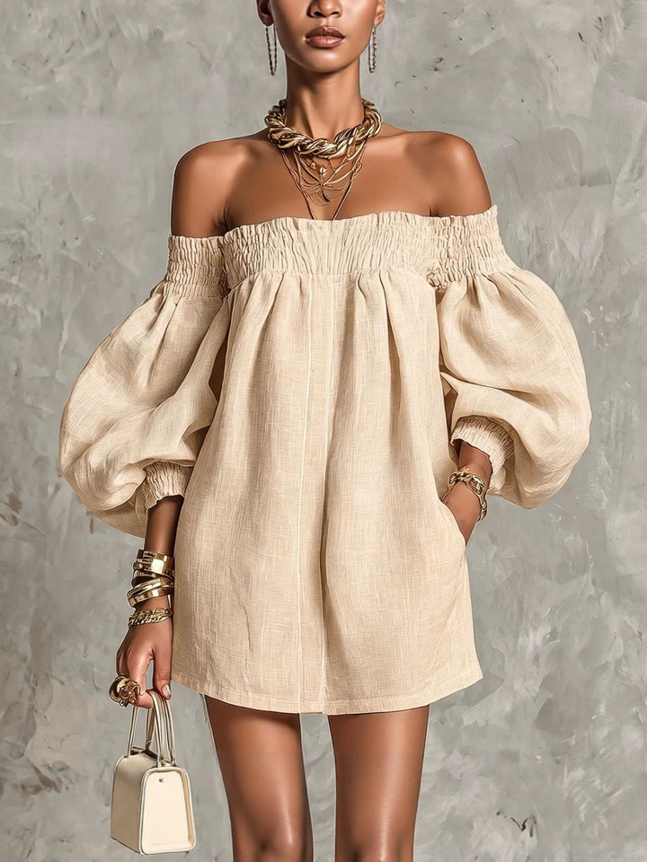 ROSALINE™ - OFF-SHOULDER PUFF SLEEVE MINI DRESS