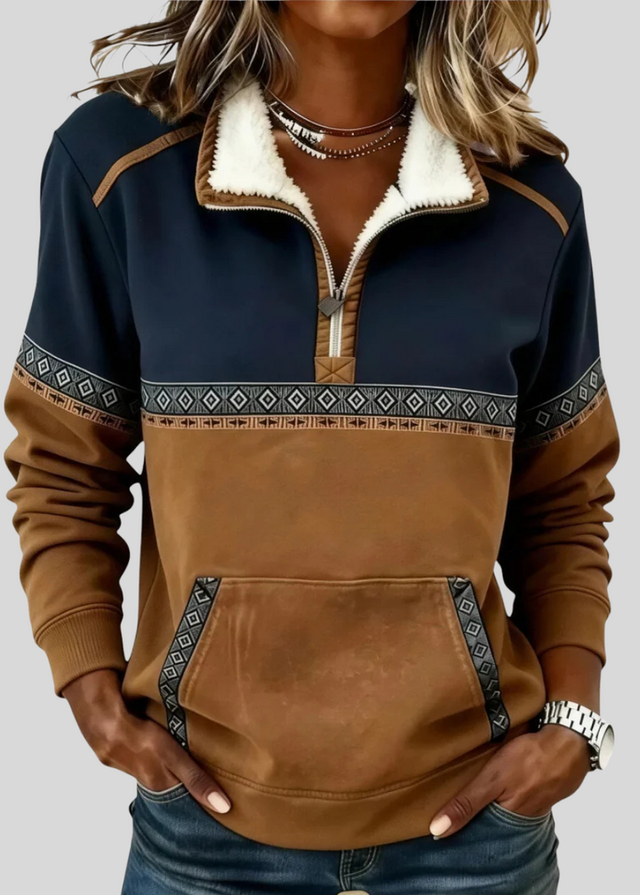 AMELIA™ - ELEGANT FLEECE HALF-ZIP SWEATER