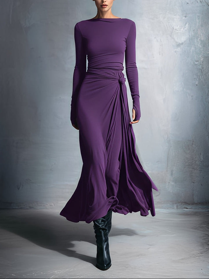 NAOMIE™ - ELEGANT SILK KNIT MAXI DRESS