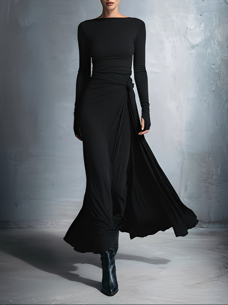 NAOMIE™ - ELEGANT SILK KNIT MAXI DRESS