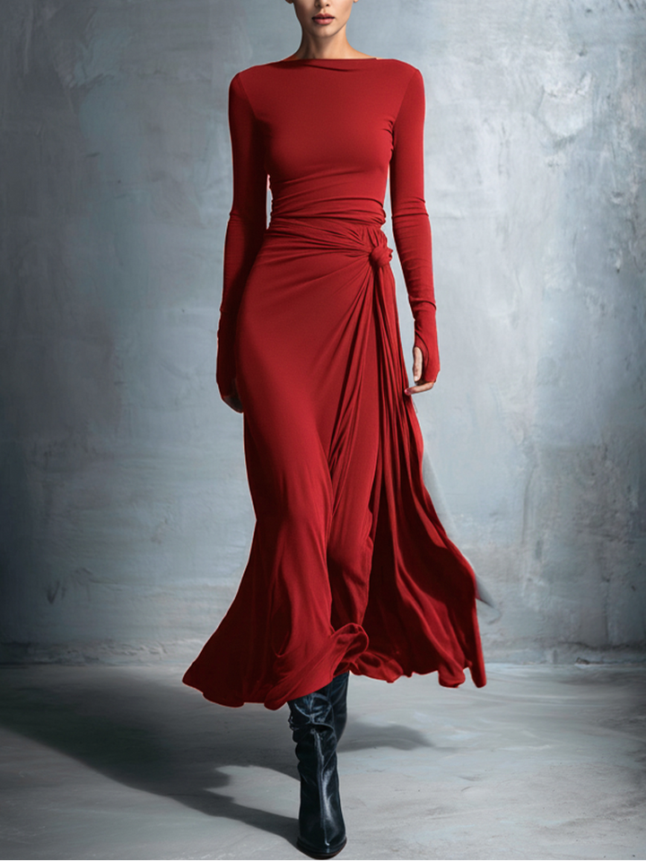 NAOMIE™ - ELEGANT SILK KNIT MAXI DRESS