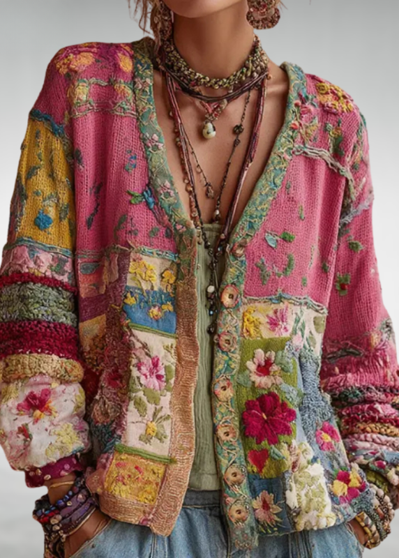 OPAL™ - ELEGANT FLORAL COZY CARDIGAN