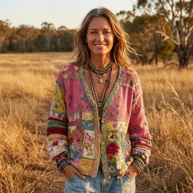OPAL™ - ELEGANT FLORAL COZY CARDIGAN