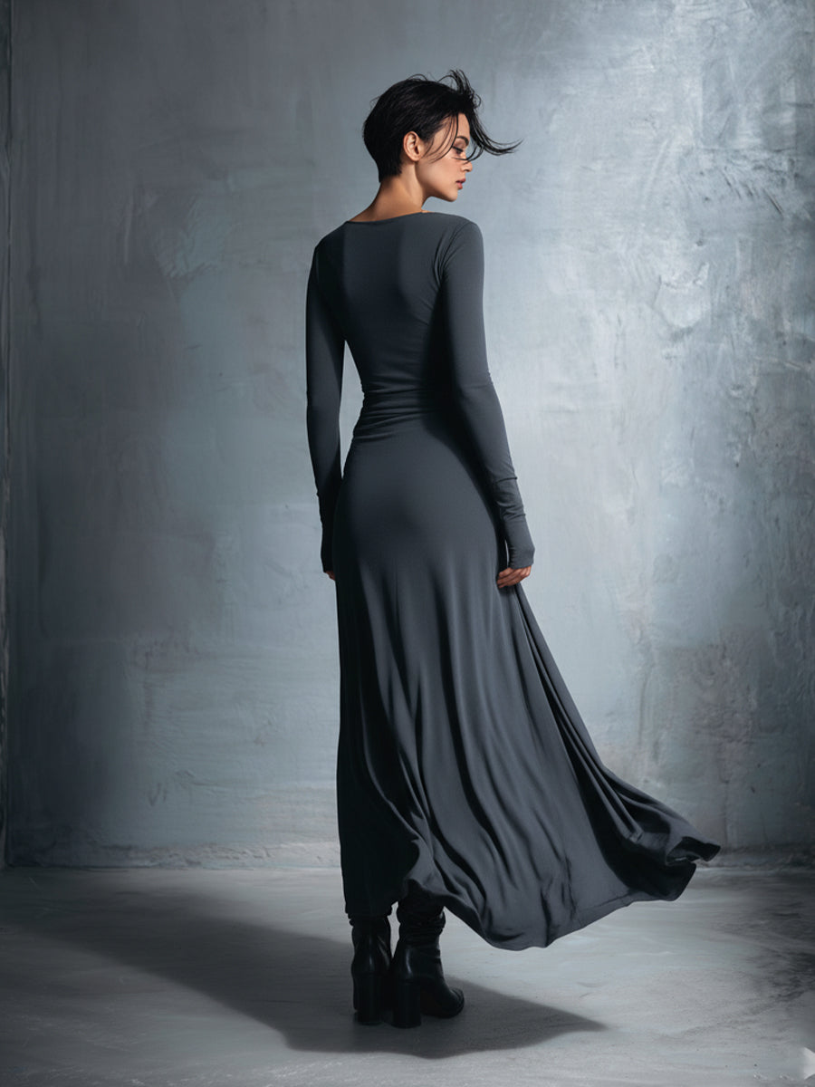 NAOMIE™ - ELEGANT SILK KNIT MAXI DRESS
