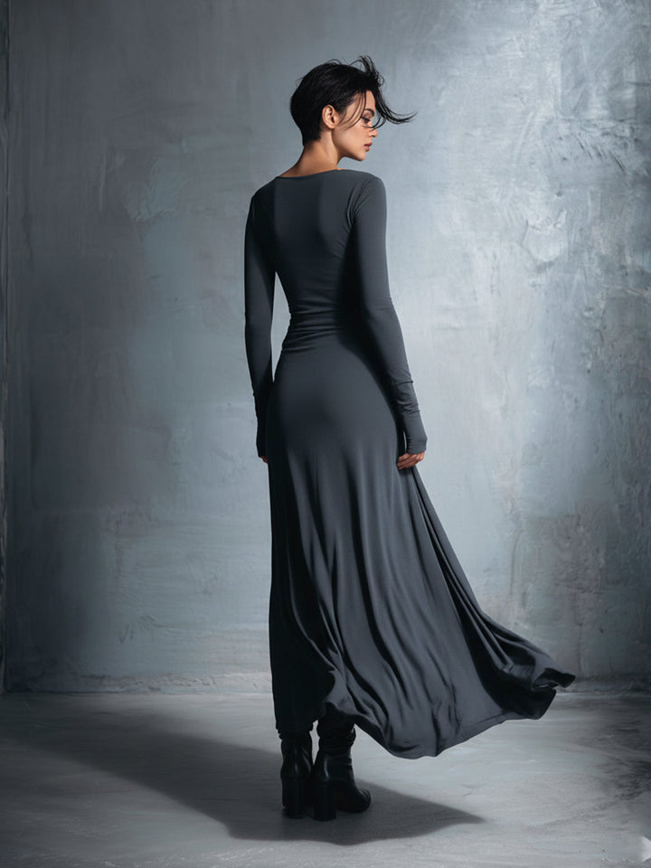 NAOMIE™ - ELEGANT SILK KNIT MAXI DRESS