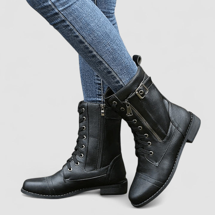 TALLULAH™ - ELEGANT BUCKLED LEATHER BOOTS