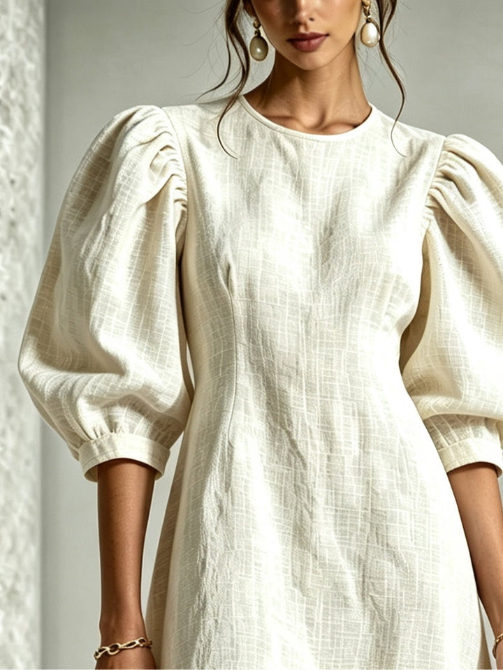 BLANCHE™ - ELEGANT PUFF-SLEEVE MINI DRESS