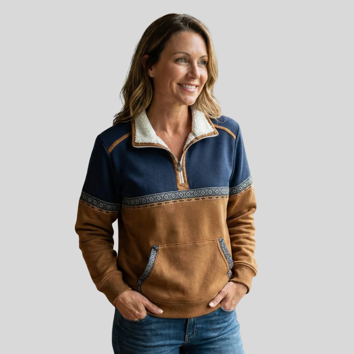 AMELIA™ - ELEGANT FLEECE HALF-ZIP SWEATER