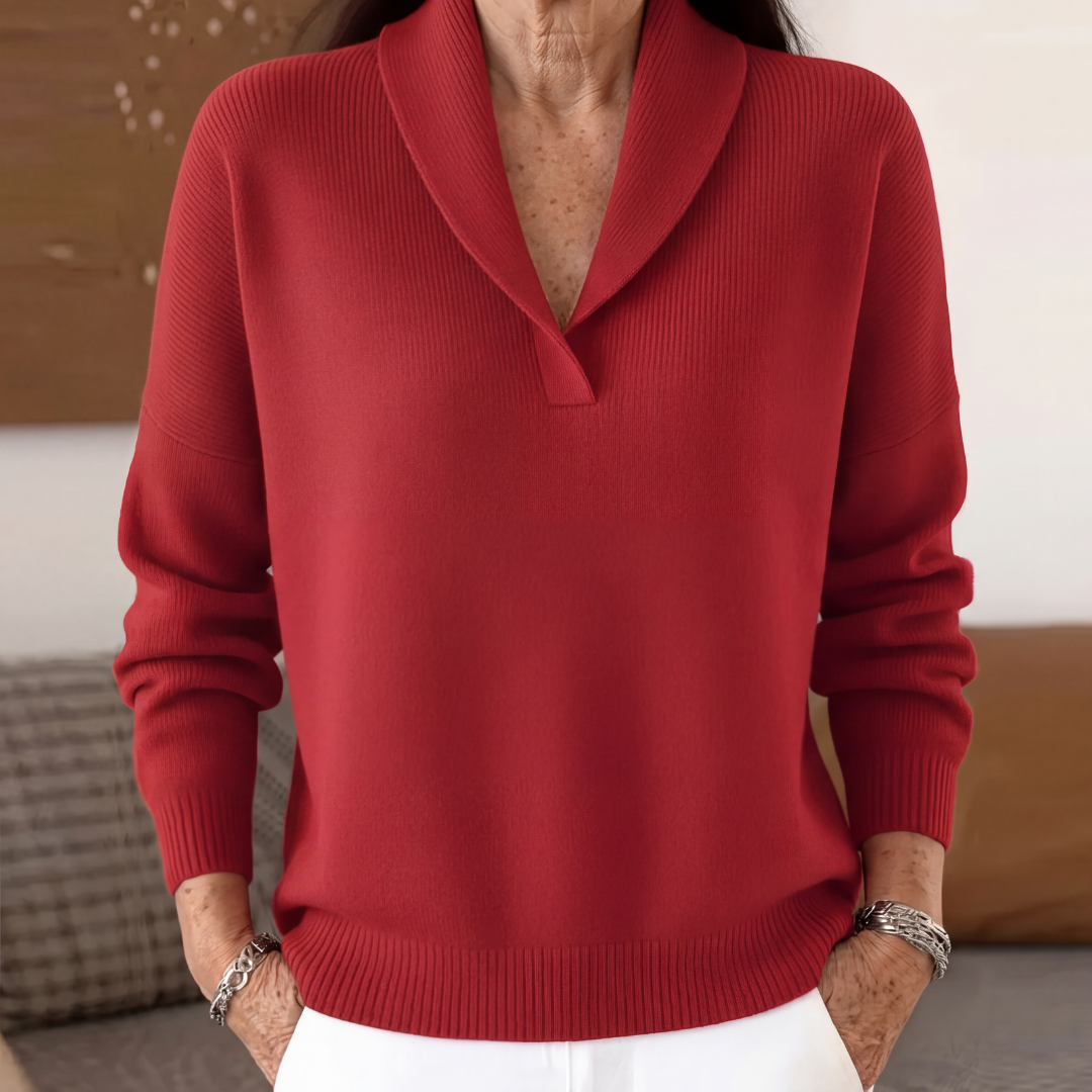 CLARISSA™ - ELEGANT V-NECK COMFORT SWEATER