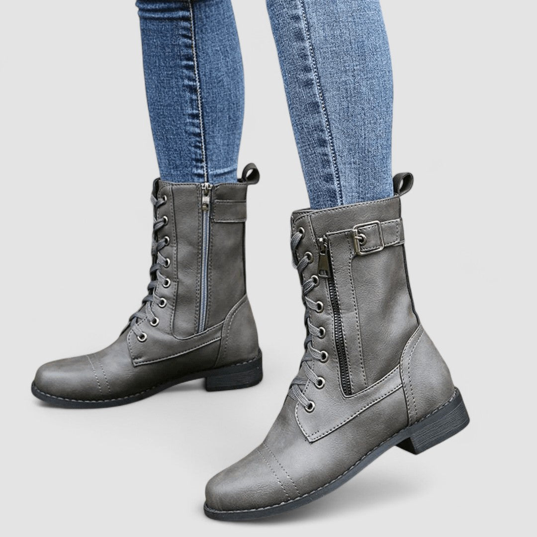 TALLULAH™ - ELEGANT BUCKLED LEATHER BOOTS
