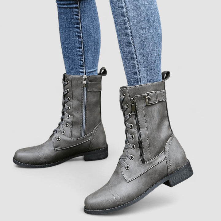 TALLULAH™ - ELEGANT BUCKLED LEATHER BOOTS