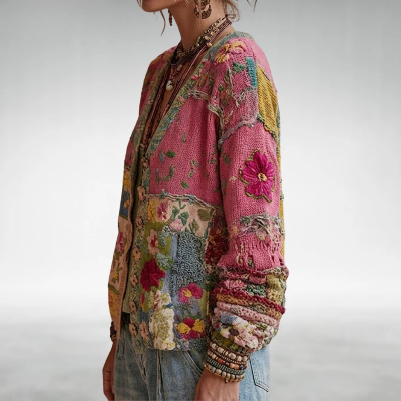 OPAL™ - ELEGANT FLORAL COZY CARDIGAN
