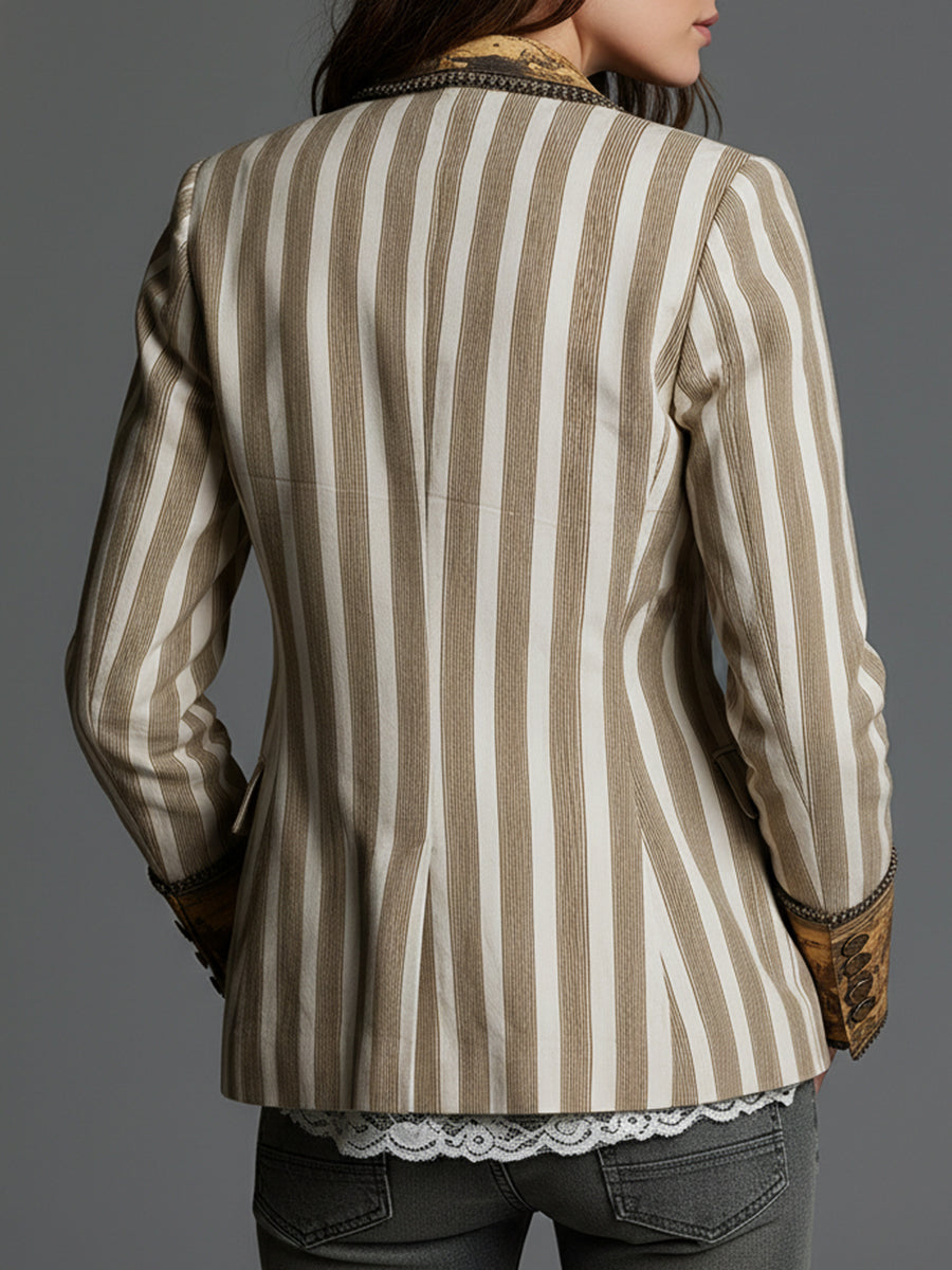ROSALIA™ - ELEGANT BOHEMIAN STRIPE BLAZER