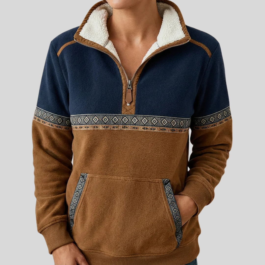 AMELIA™ - ELEGANT FLEECE HALF-ZIP SWEATER