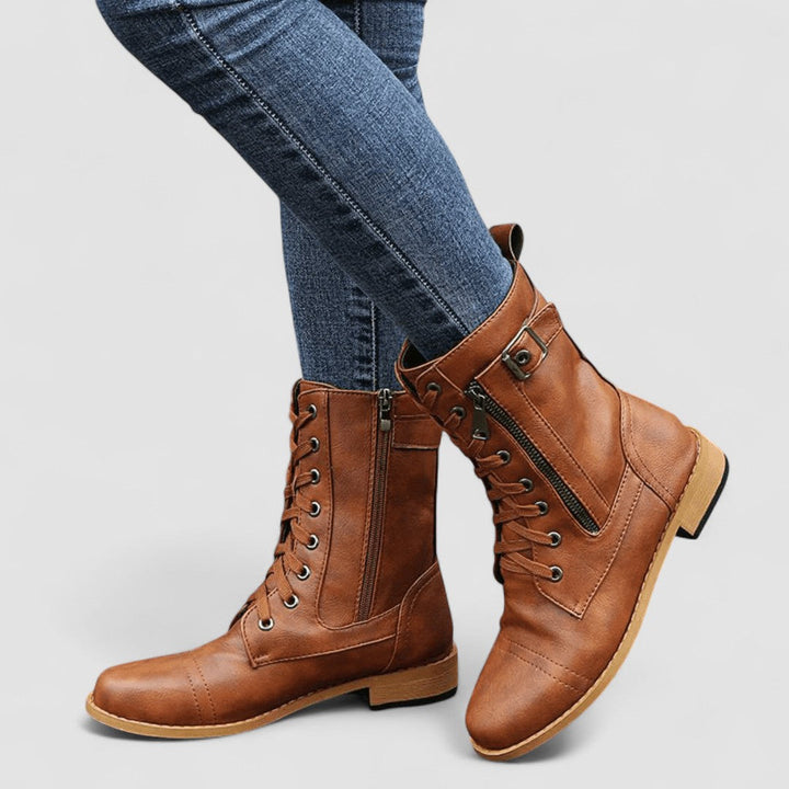 TALLULAH™ - ELEGANT BUCKLED LEATHER BOOTS