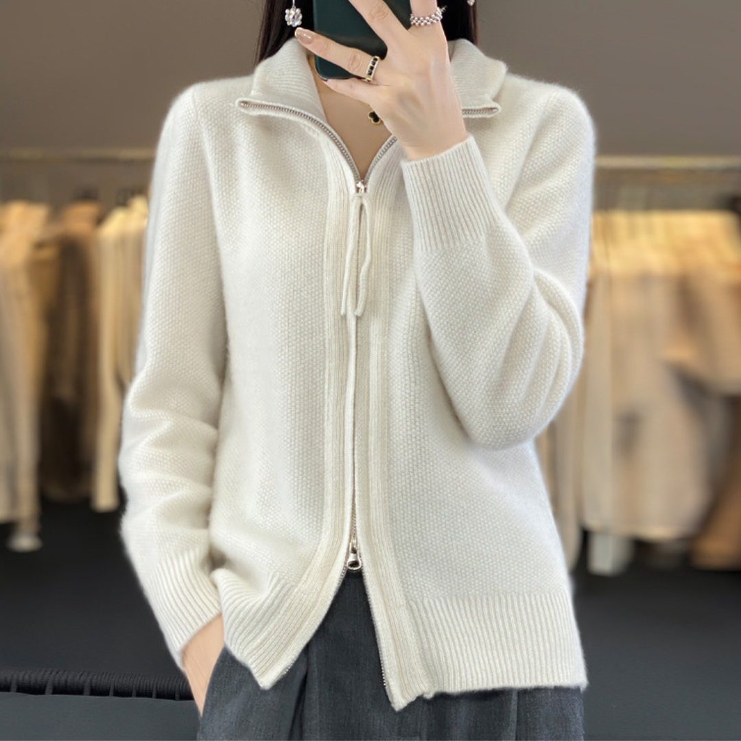 LUNA™ - ELEGANT KNIT ZIP-UP CARDIGAN