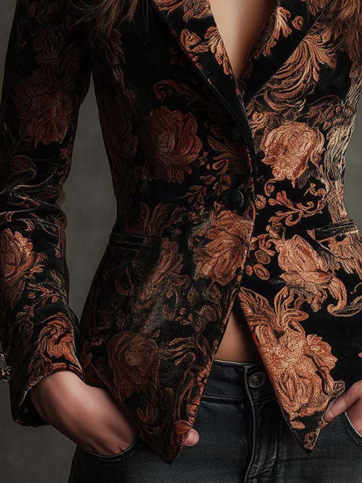 SOFIA™ - ELEGANT FLORAL TAILORED BLAZER