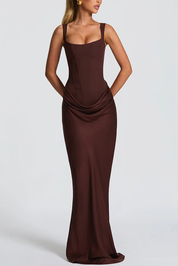 ELEONORE™ - ELEGANT SQUARE NECKLINE MAXI DRESS