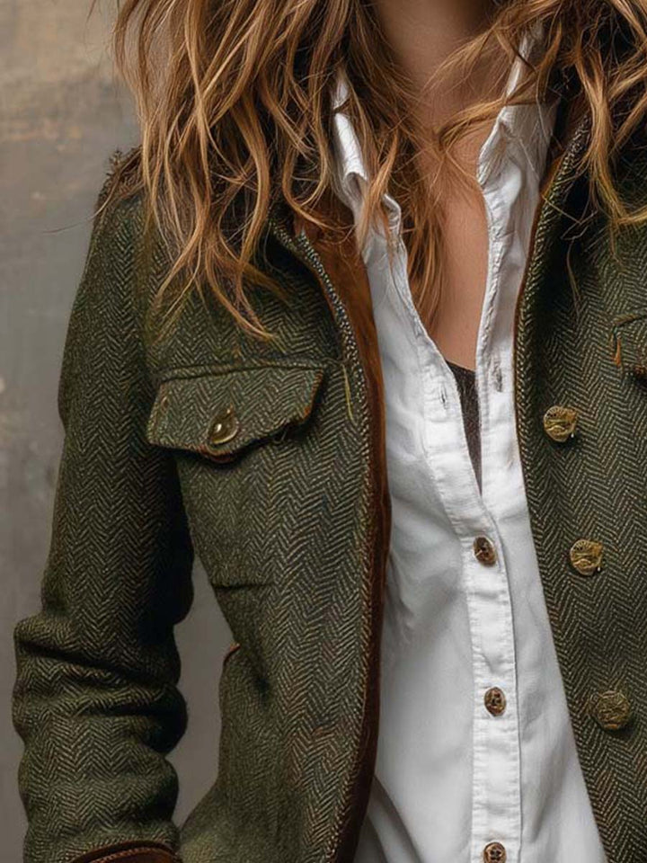 BELLA™ - ELEGANT VINTAGE HOUNDSTOOTH BLAZER