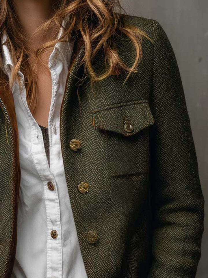 BELLA™ - ELEGANT VINTAGE HOUNDSTOOTH BLAZER