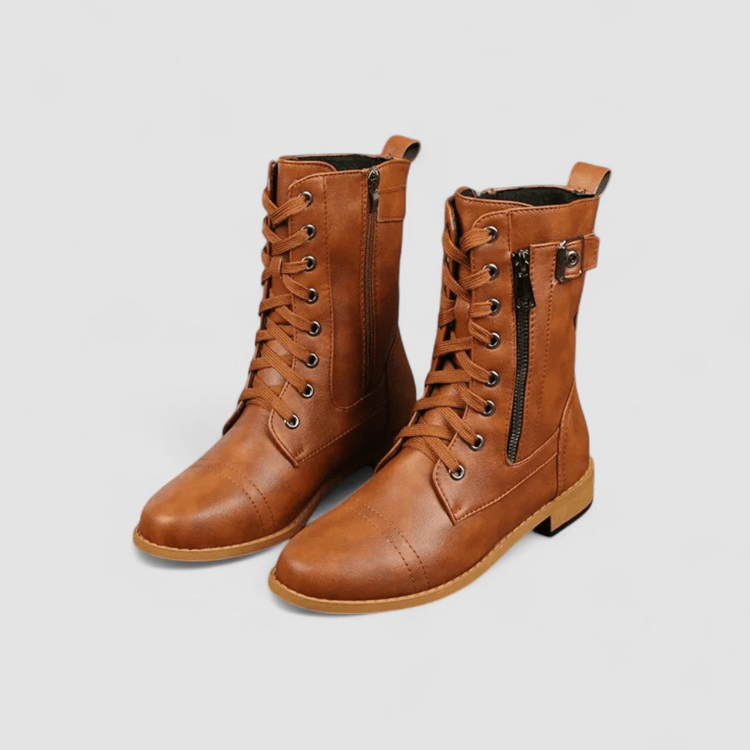 TALLULAH™ - ELEGANT BUCKLED LEATHER BOOTS