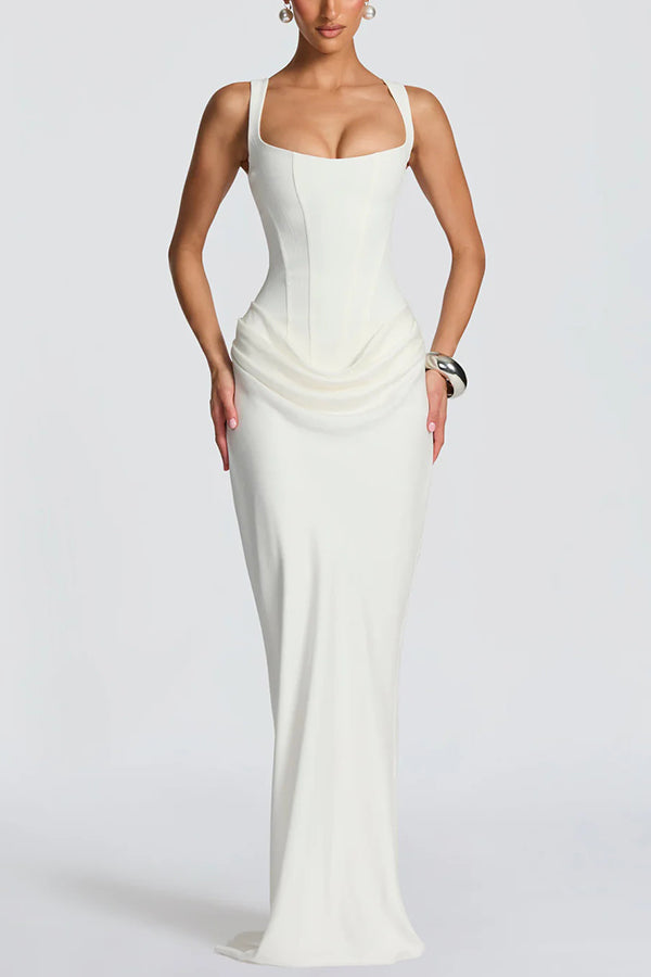 ELEONORE™ - ELEGANT SQUARE NECKLINE MAXI DRESS