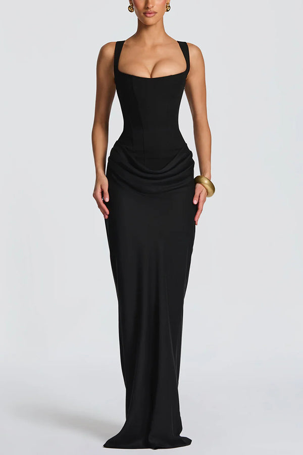 ELEONORE™ - ELEGANT SQUARE NECKLINE MAXI DRESS
