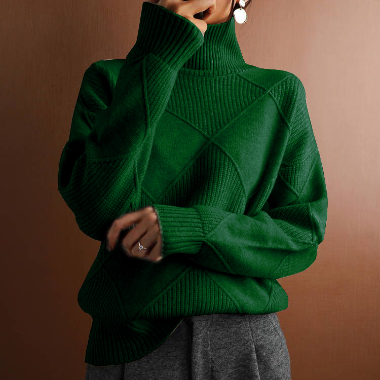 EUGENIA™ - ELEGANT DIAMOND KNIT SWEATER