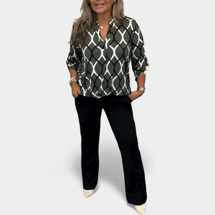 NORA - ELEGANT PRINT BLOUSE