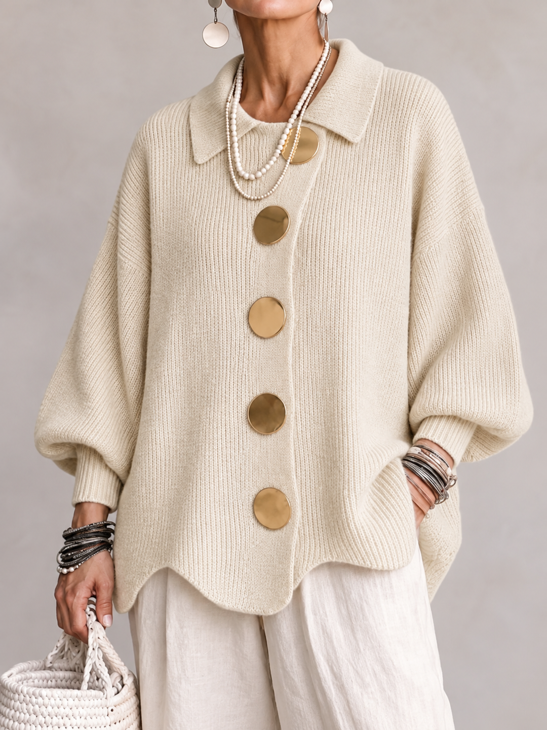 ARDELLE™ - OVERSIZED COLLARED CARDIGAN