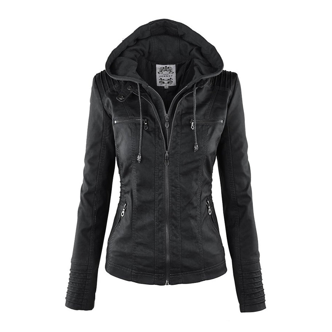 CALLISTA™ - ELEGANT HOODED LEATHER JACKET