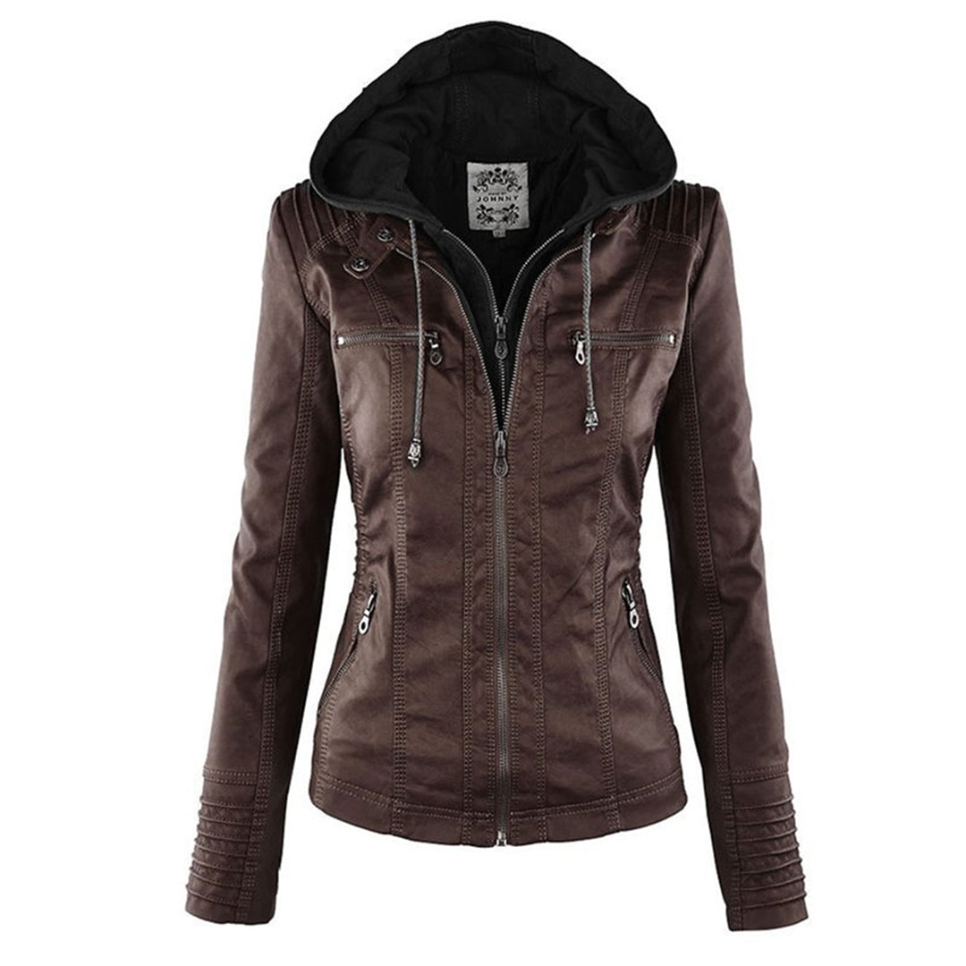 CALLISTA™ - ELEGANT HOODED LEATHER JACKET