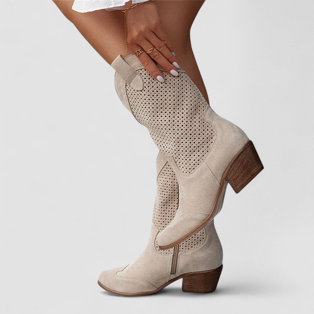 QUINN™ - ELEGANT PERFORATED WESTERN BOOTS