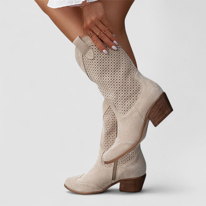 QUINN™ - ELEGANT PERFORATED WESTERN BOOTS