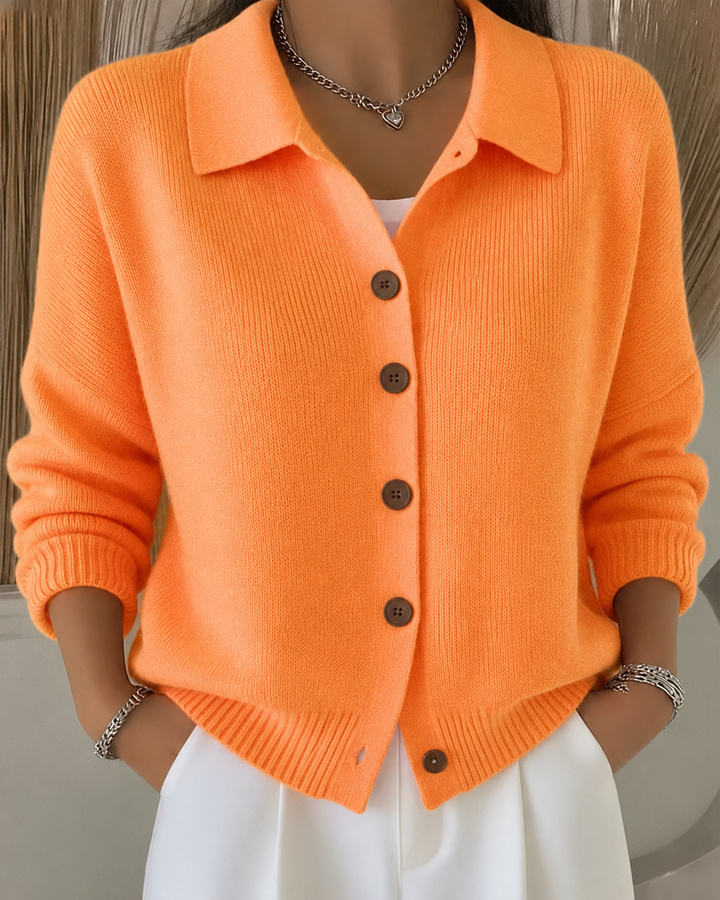 SIENNA™ - ELEGANT BUTTON COLLAR CARDIGAN