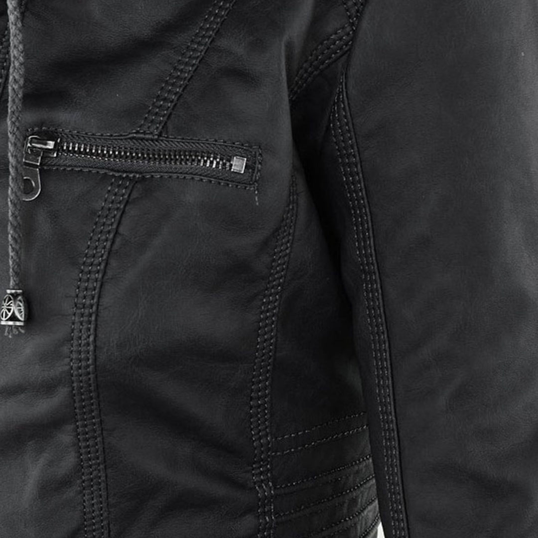 CALLISTA™ - ELEGANT HOODED LEATHER JACKET
