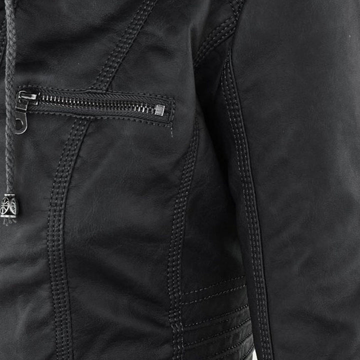 CALLISTA™ - ELEGANT HOODED LEATHER JACKET