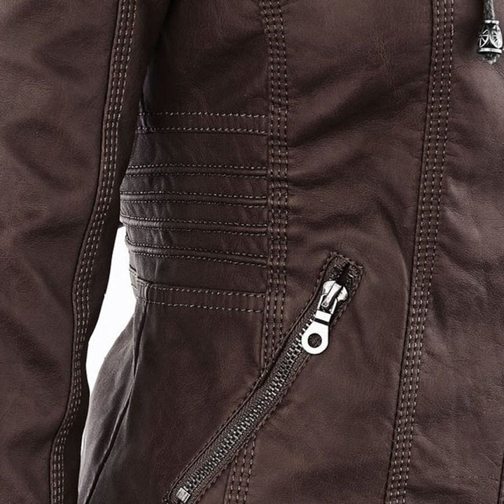 CALLISTA™ - ELEGANT HOODED LEATHER JACKET