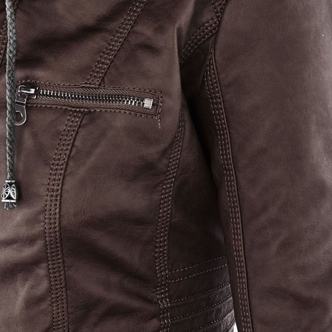 CALLISTA™ - ELEGANT HOODED LEATHER JACKET