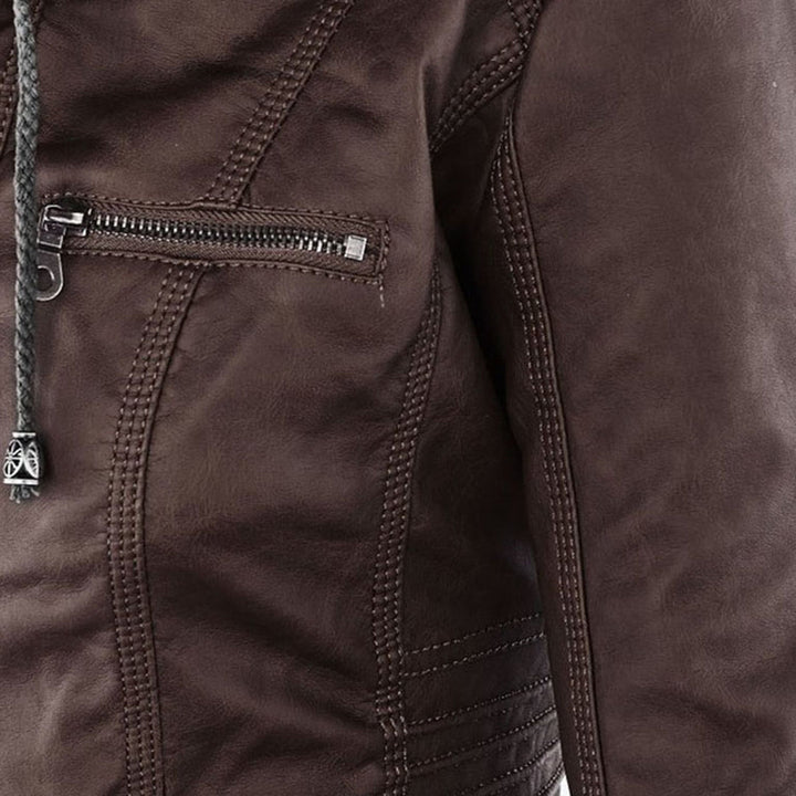 CALLISTA™ - ELEGANT HOODED LEATHER JACKET