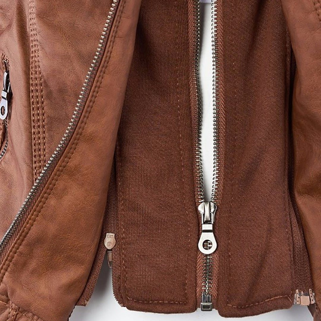 CALLISTA™ - ELEGANT HOODED LEATHER JACKET