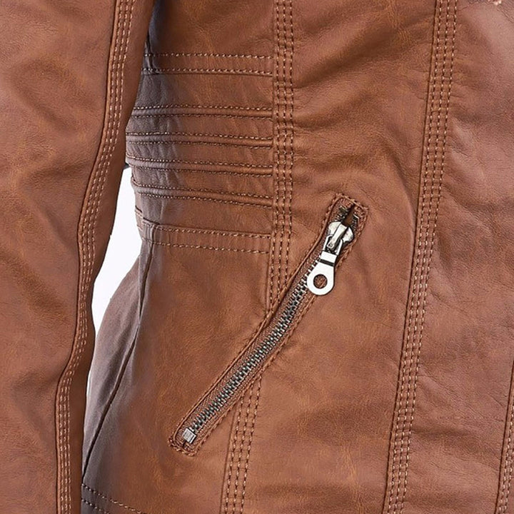 CALLISTA™ - ELEGANT HOODED LEATHER JACKET
