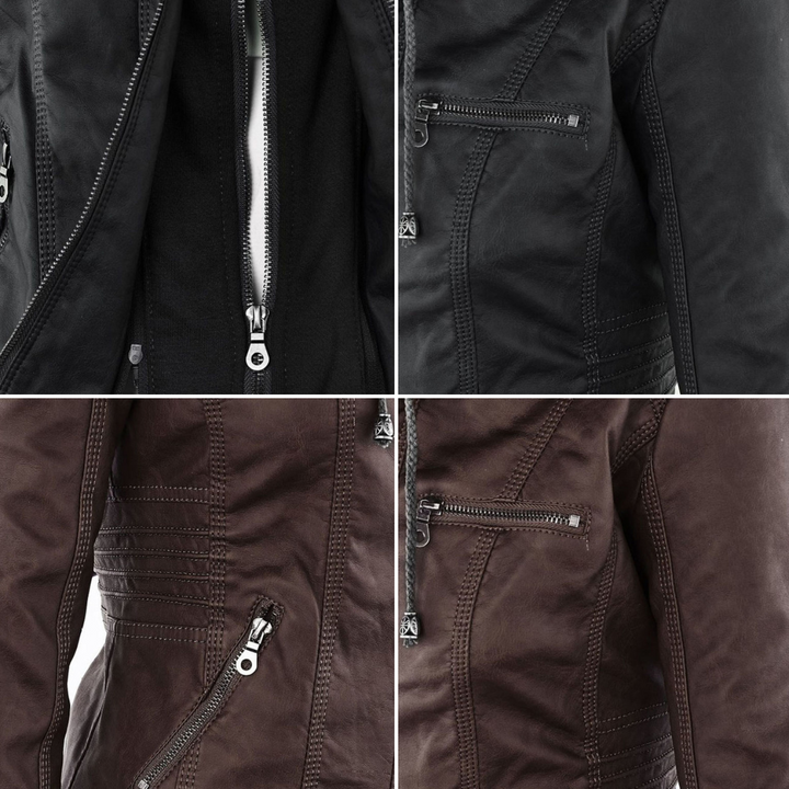 CALLISTA™ - ELEGANT HOODED LEATHER JACKET