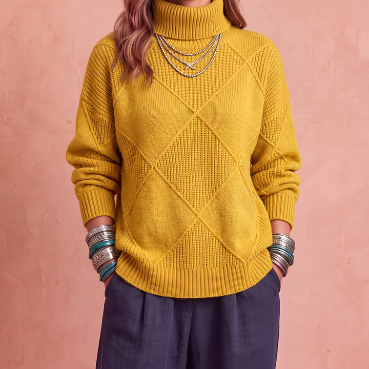 EUGENIA™ - ELEGANT DIAMOND KNIT SWEATER