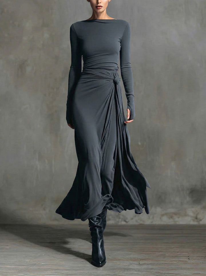 NAOMIE™ - ELEGANT SILK KNIT MAXI DRESS