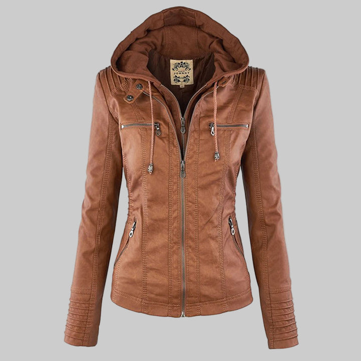 CALLISTA™ - ELEGANT HOODED LEATHER JACKET