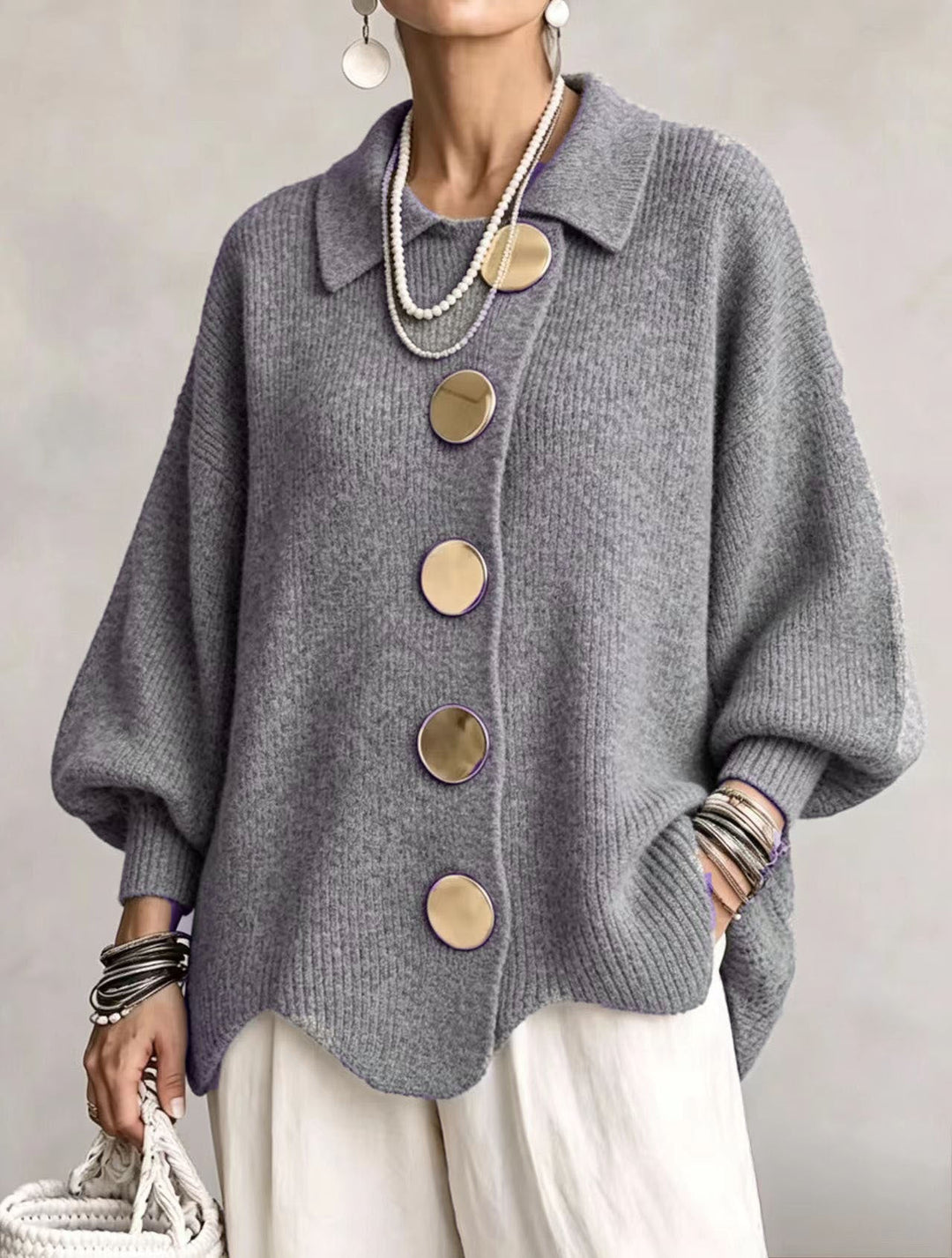 RUTH™ - ELEGANT OVERSIZED COLLARED CARDIGAN