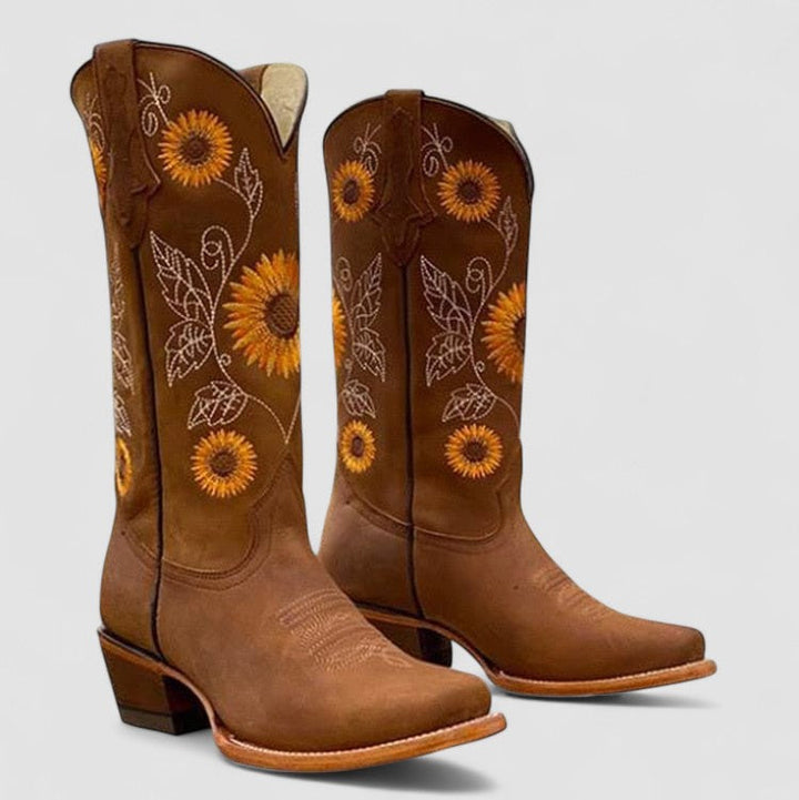 SAVANNAH™ - ELEGANT FLORAL-EMBROIDERED BOOTS